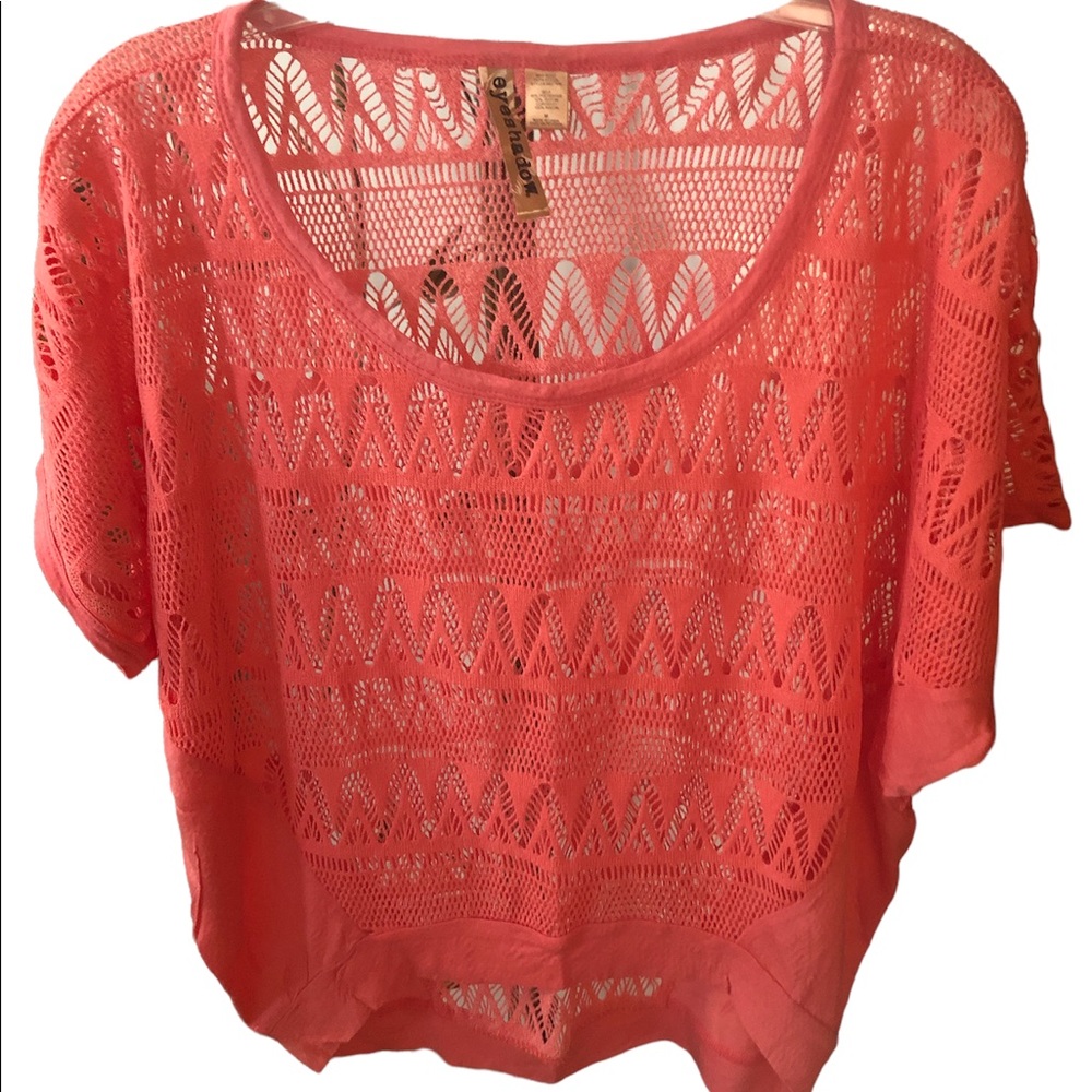 Eyeshadow lace knit dolman style top.  EUC, size medium.